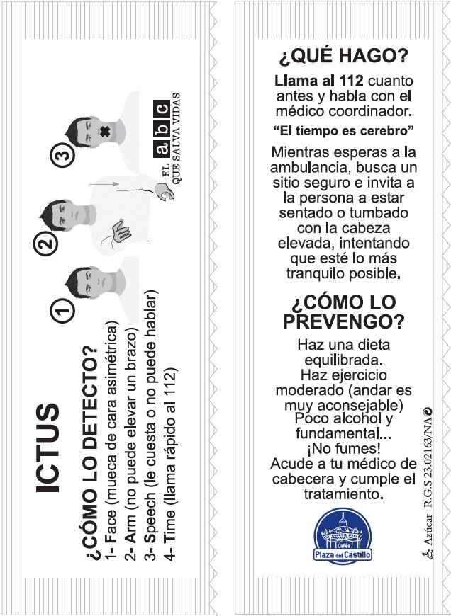 Un mill&oacute;n de azucarillos para ense&ntilde;ar a la poblaci&oacute;n c&oacute;mo actuar ante un infarto, ictus, sepsis, parada cardiaca y trauma