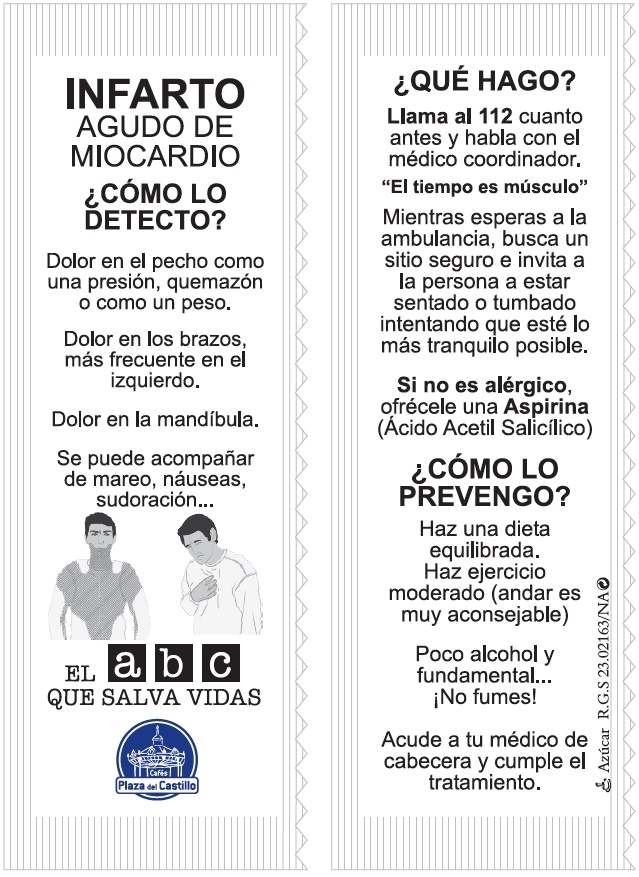 Un mill&oacute;n de azucarillos para ense&ntilde;ar a la poblaci&oacute;n c&oacute;mo actuar ante un infarto, ictus, sepsis, parada cardiaca y trauma