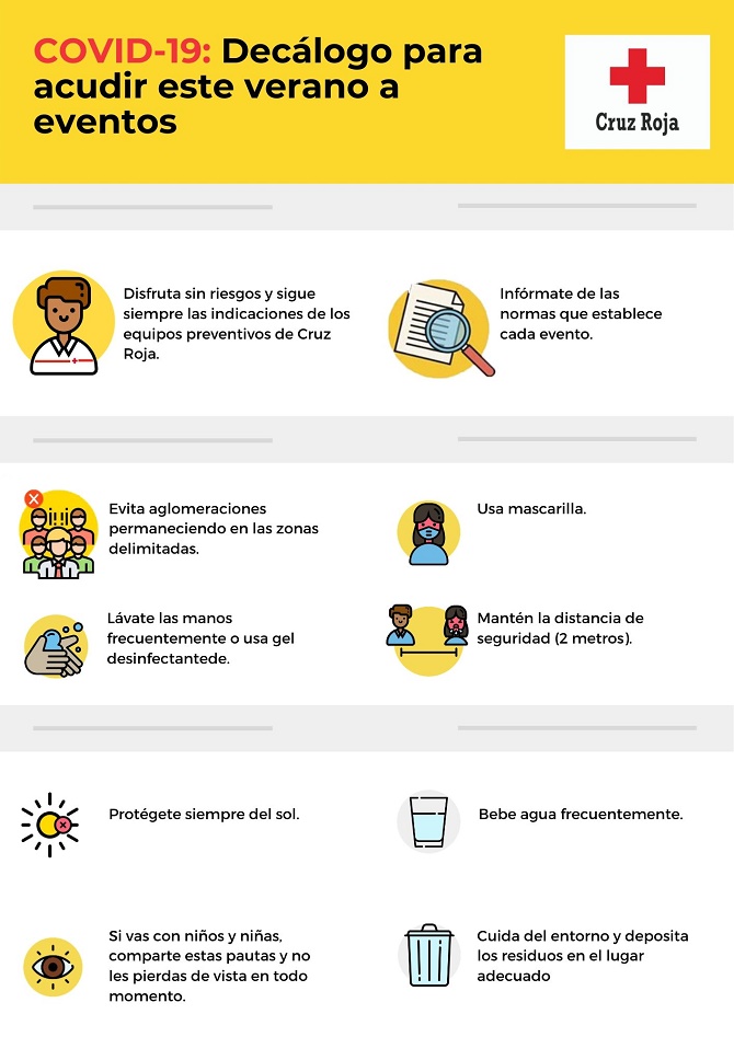Dec&aacute;logo para evitar el SARS-CoV-2 en los eventos del verano