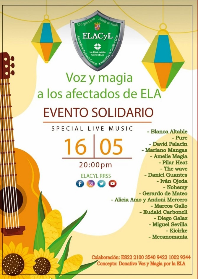 M&aacute;s de quince artistas se unen a un festival ‘on line’ de m&uacute;sica y magia para luchar contra la ELA