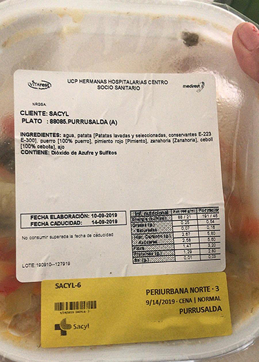 Alud de cr&iacute;ticas contra Sacyl por la calidad de la comida para el personal sanitario de guardia