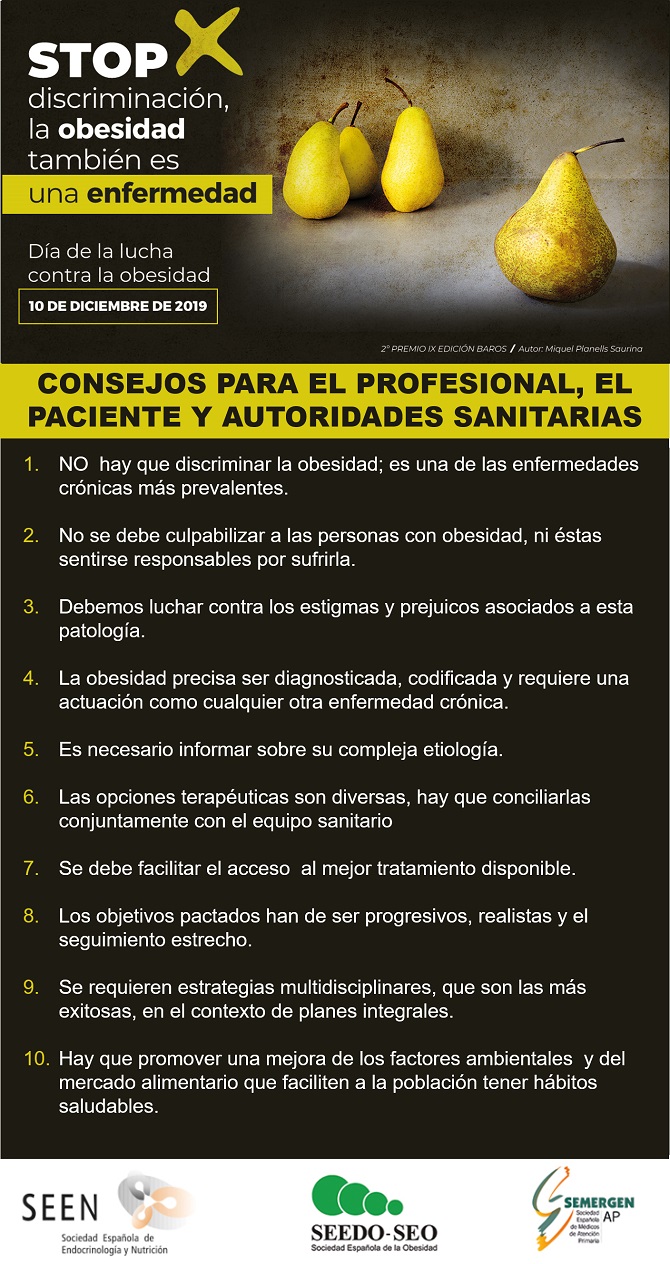 Sociedades cient&iacute;ficas piden m&aacute;s atenci&oacute;n sanitaria contra la obesidad, a la que consideran &laquo;una enfermedad discriminada&raquo;