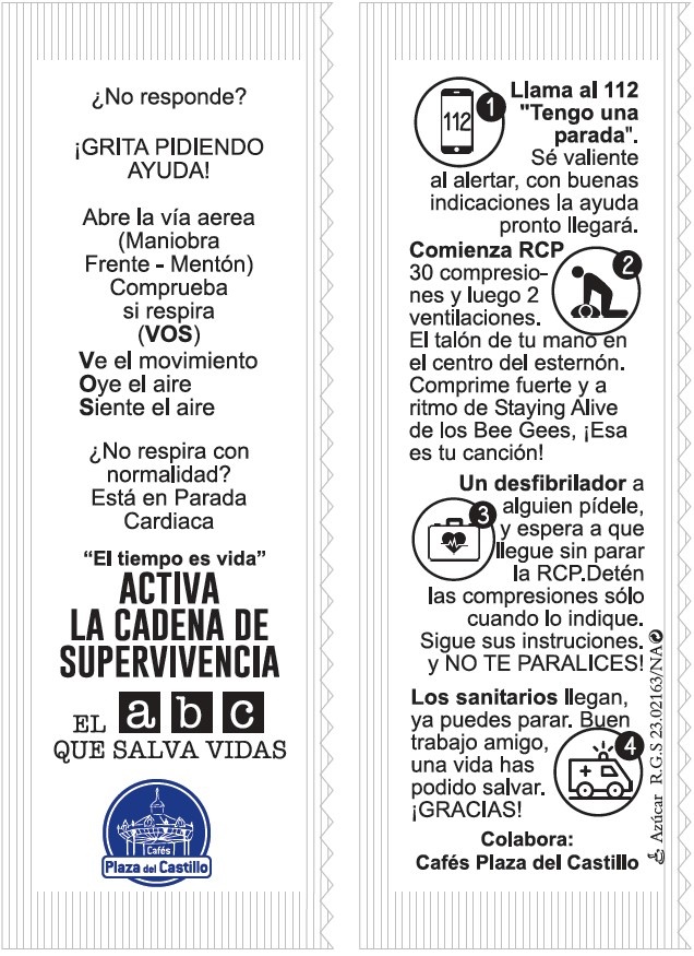 Un mill&oacute;n de azucarillos para ense&ntilde;ar a la poblaci&oacute;n c&oacute;mo actuar ante un infarto, ictus, sepsis, parada cardiaca y trauma