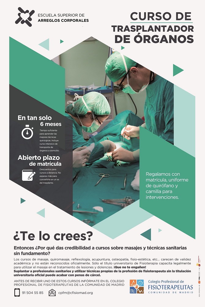 Campa&ntilde;a contra los cursos no reglados para emular el trabajo de los fisioterapeutas