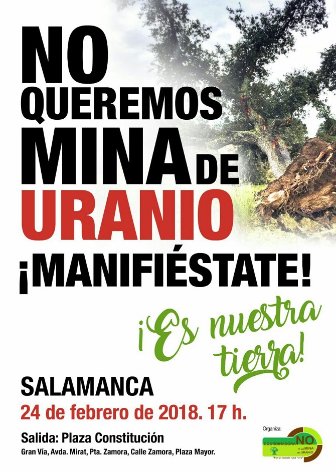 ‘No a la Mina de Uranio’ apela a la movilizaci&oacute;n ciudadana para proteger la salud p&uacute;blica de Castilla y L&eacute;on y Portugal