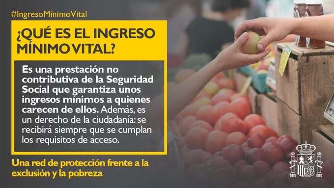 El Gobierno aprueba el ingreso m&iacute;nimo vital para acabar con la pobreza extrema que afecta a 1,6 millones de personas en Espa&ntilde;a