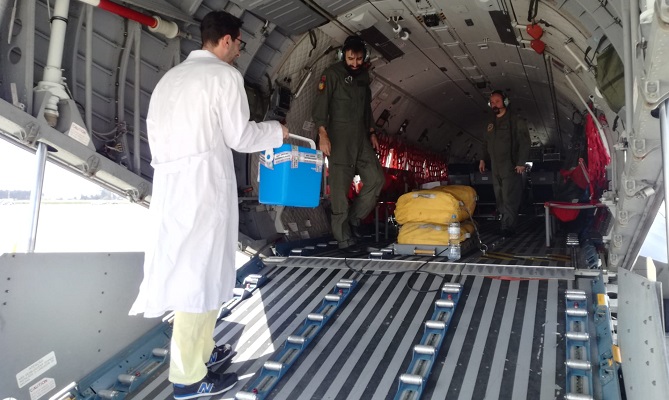 La ONT coordin&oacute; el pasado a&ntilde;o 880 operativos para el traslado a&eacute;reo de 1.075 &oacute;rganos para trasplante