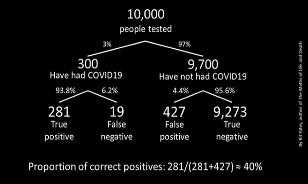 Kit Yates: «Los test de anticuerpos de COVID-19 pueden dar más falsos positivos que verdaderos»