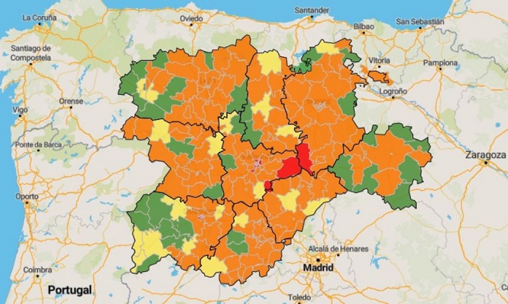 Triste récord en Castilla y León con 1.075 nuevos casos de COVID-19 y otros siete fallecidos en los hospitales