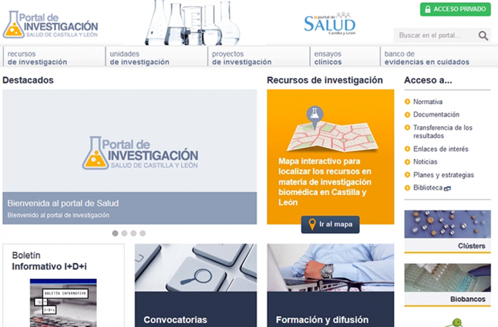 La Junta de Castilla y León crea una nueva herramienta de información digital sobre investigación sanitaria